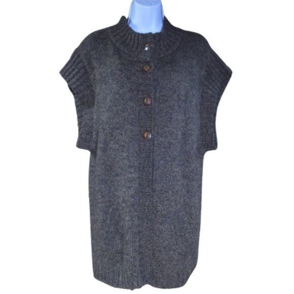 Lapis Brown Short Sleeve Button Up Long Cardigan Sweater Size Large Academia - Picture 1 of 12